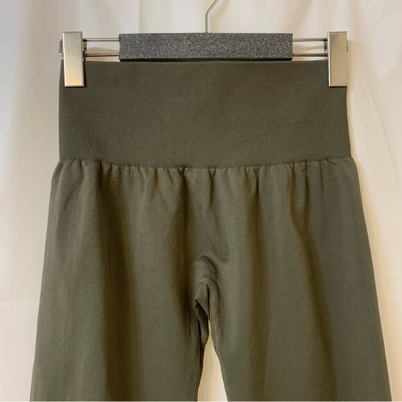 NVGTN Solid Seamless Leggings Olive Green Medium - Picture 2 of 6